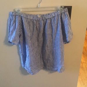 J Crew New Off Shoulder Linen Top - M